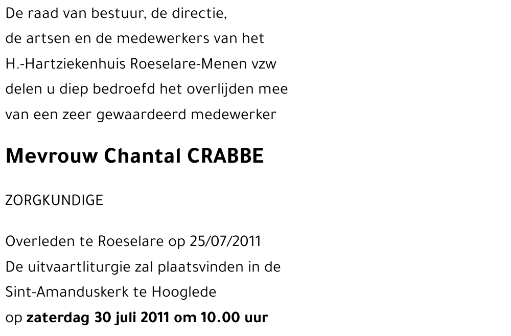 Chantal CRABBE