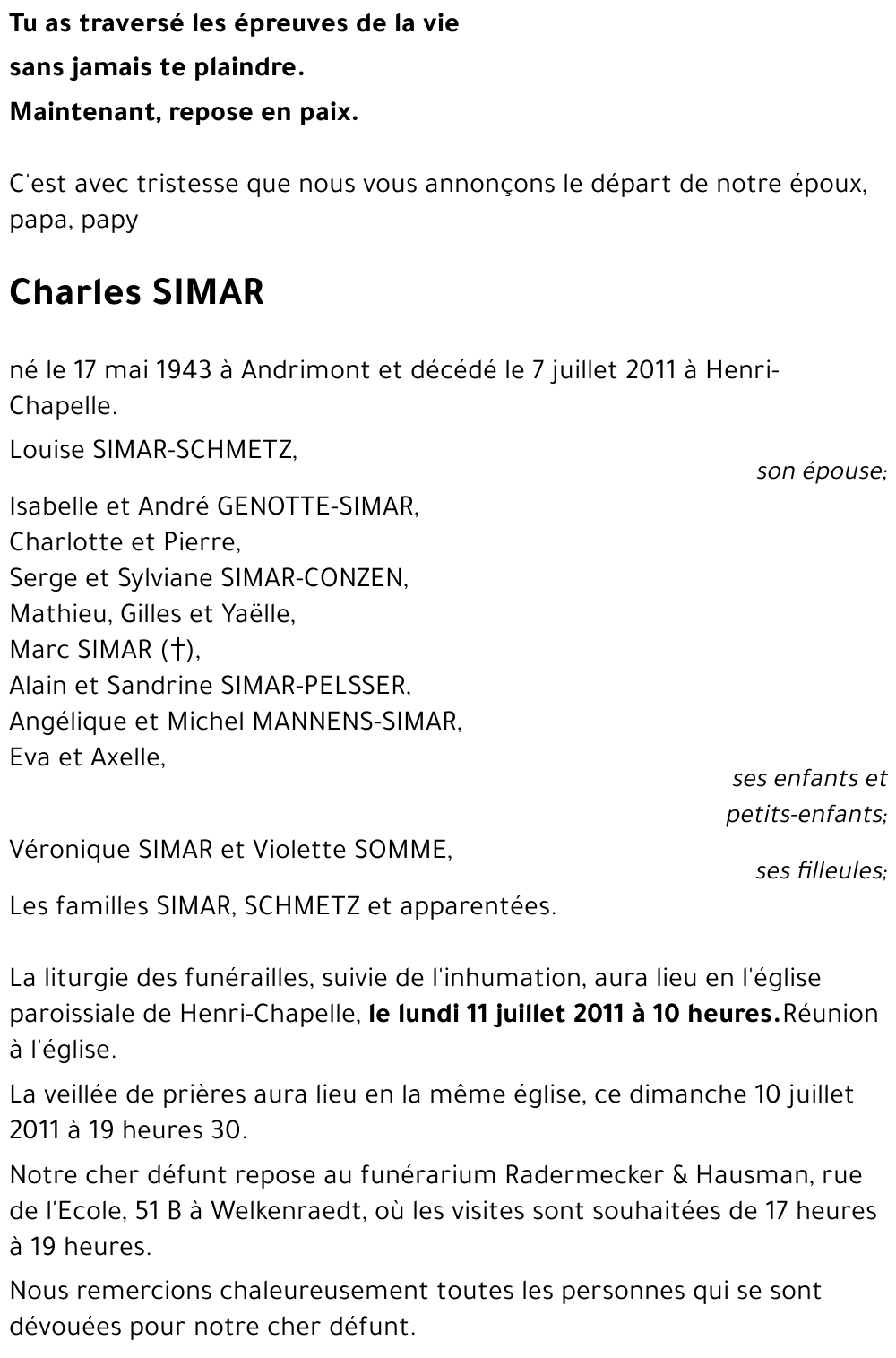 Charles SIMAR