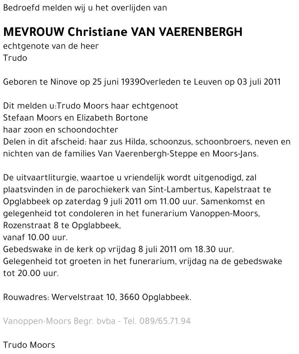 Christiane Van Vaerenbergh