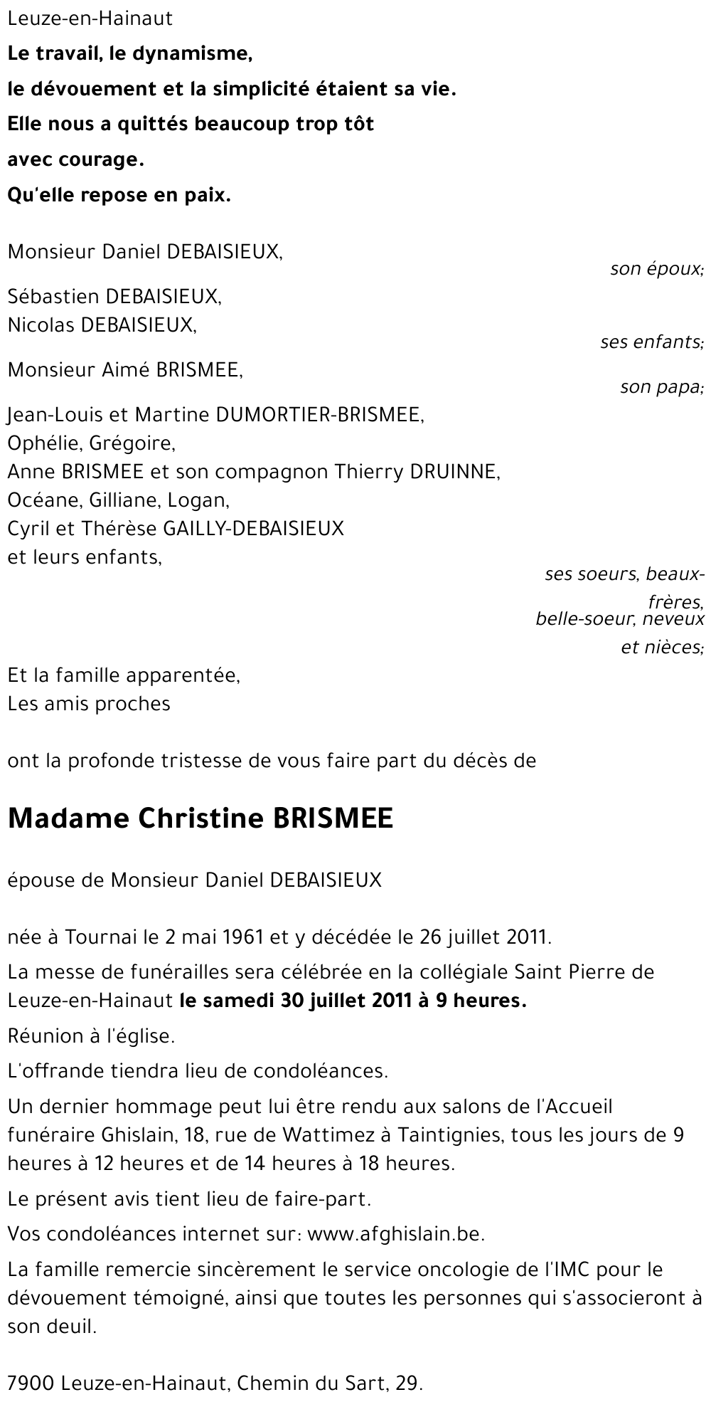 Christine BRISMEE