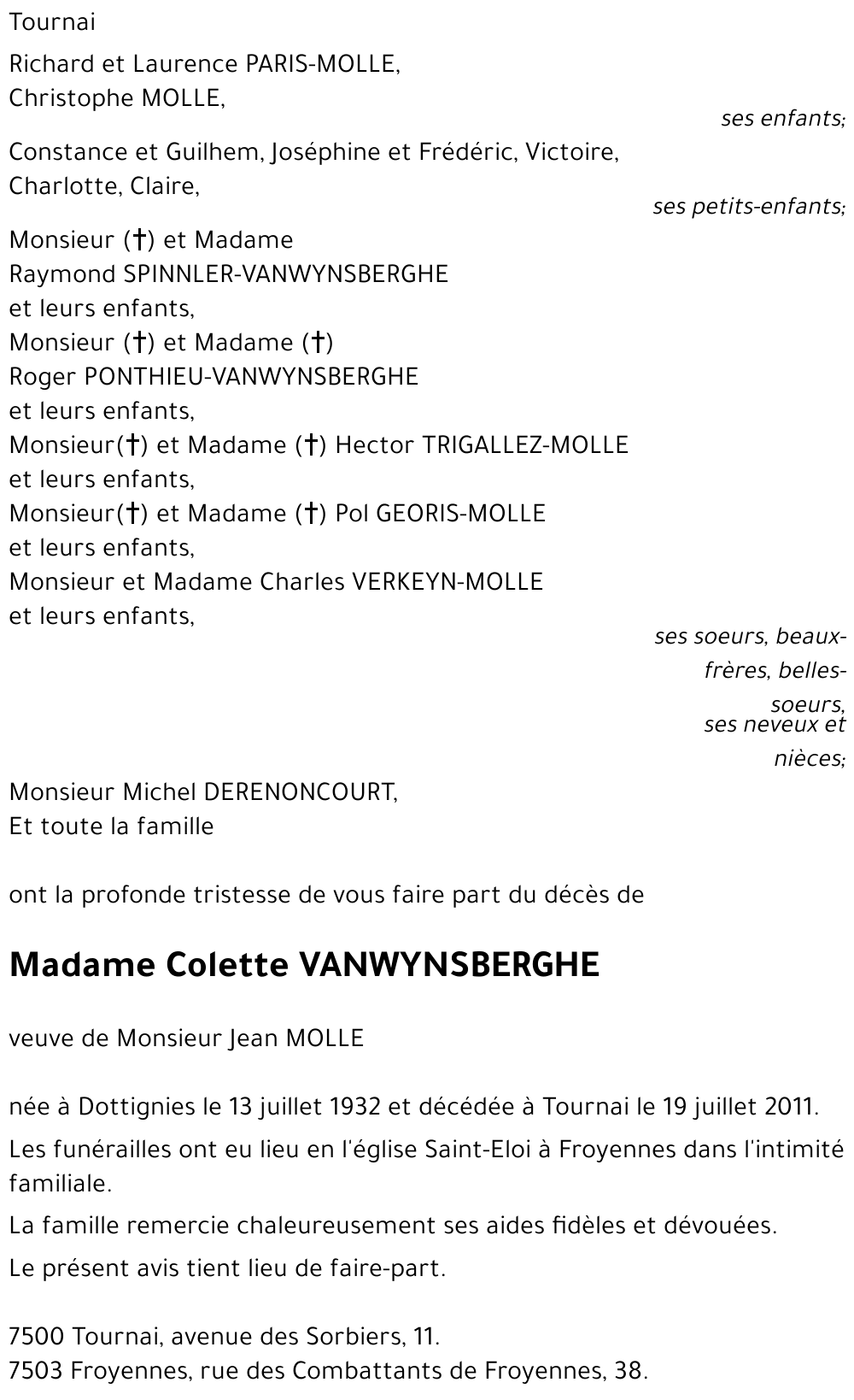 Colette VANWYNSBERGHE