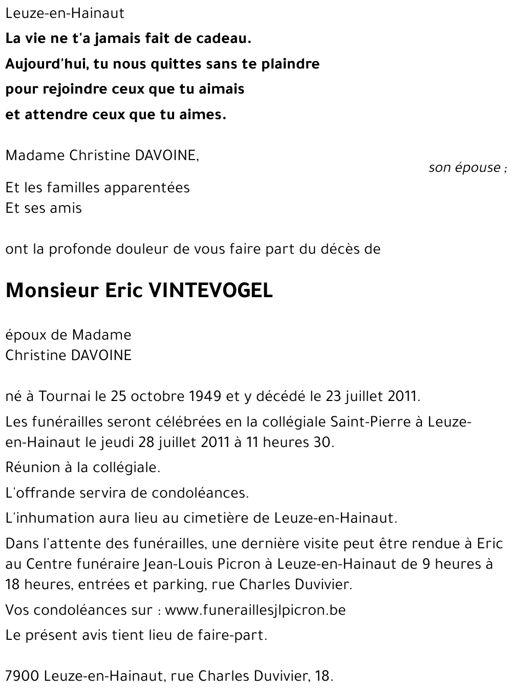 Eric VINTEVOGEL