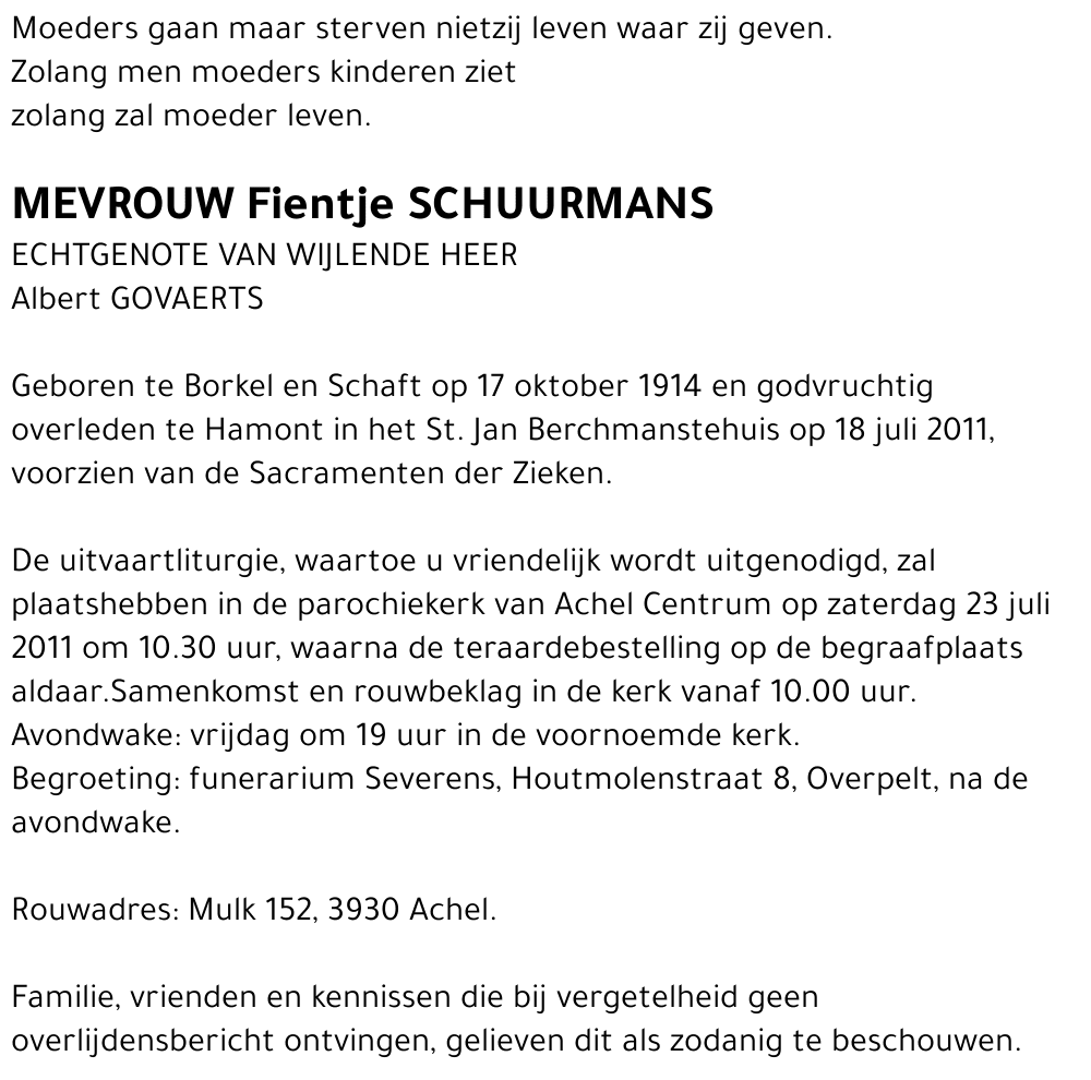 Fientje Schuurmans