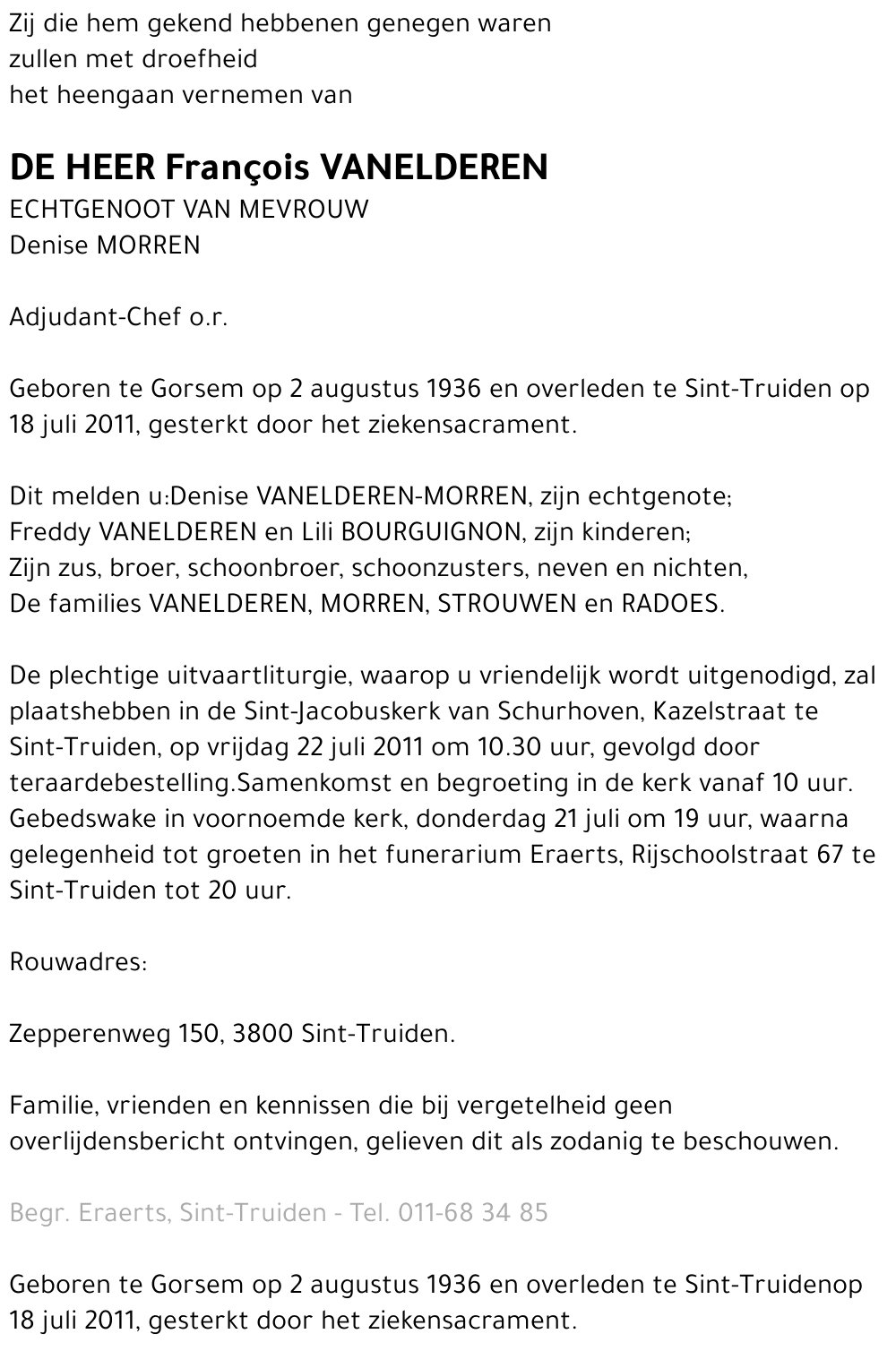 François VANELDEREN
