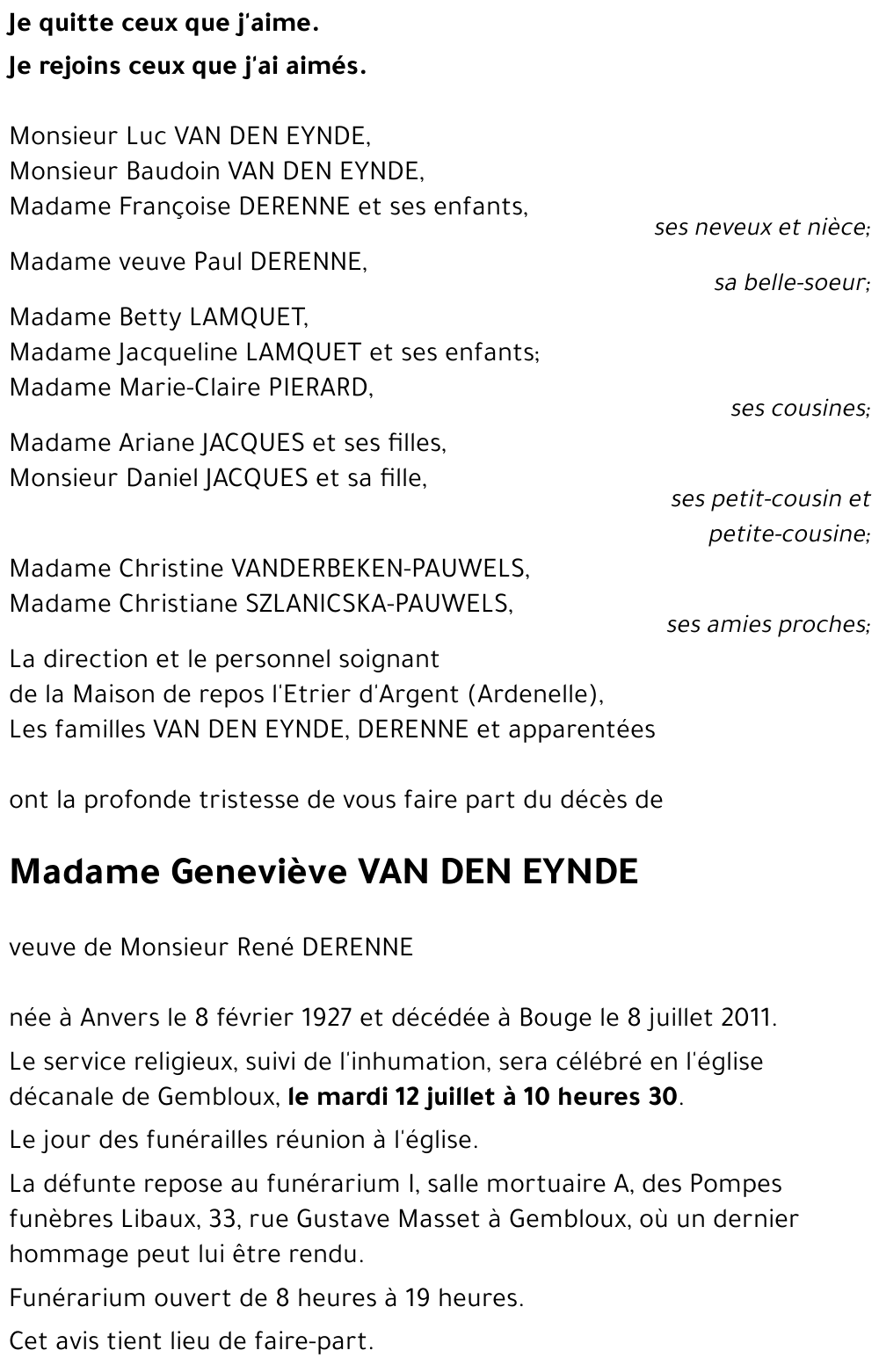 Geneviève VAN DEN EYNDE