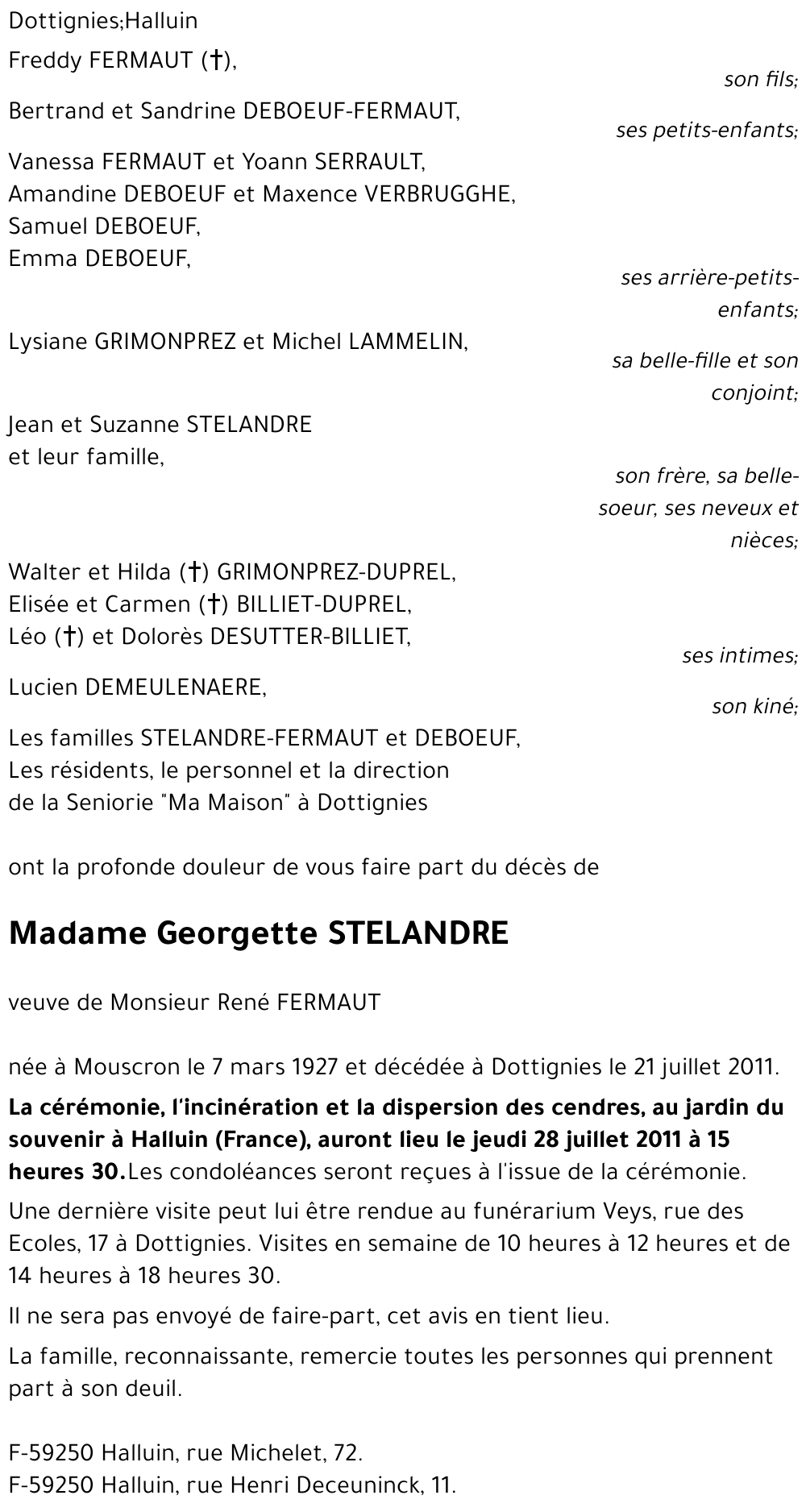 Georgette STELANDRE