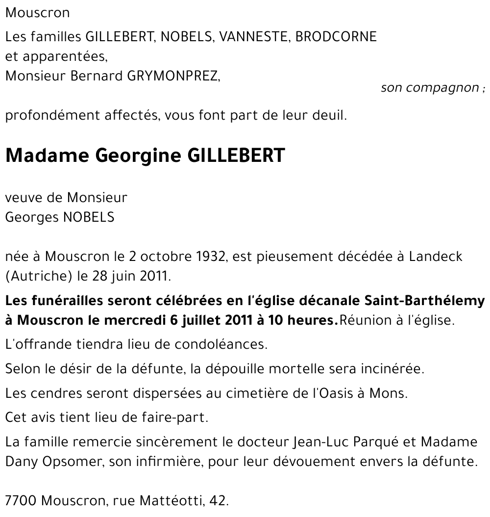 Georgine GILLEBERT