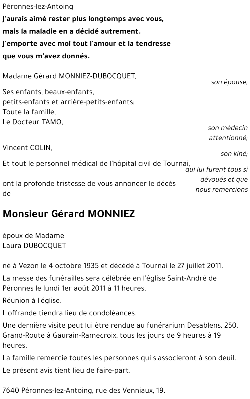 Gérard MONNIEZ