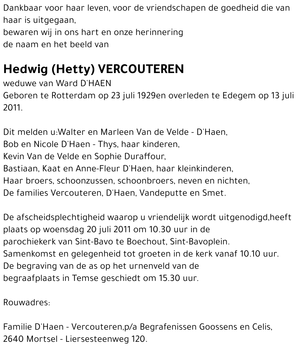Hedwig Vercouteren
