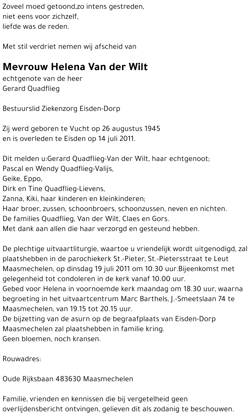 Helena Van der Wilt