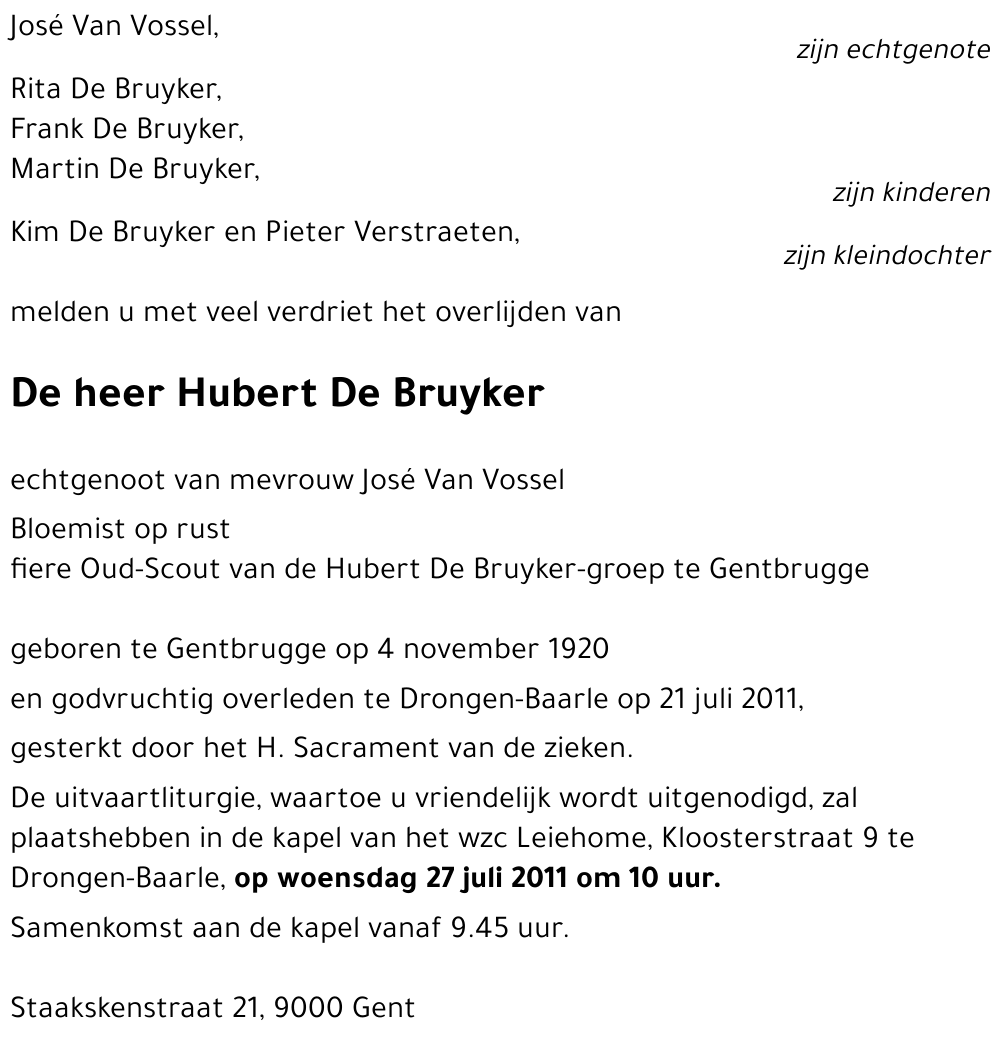 Hubert De Bruyker