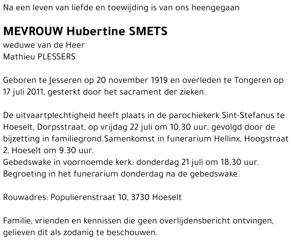 Hubertine SMETS