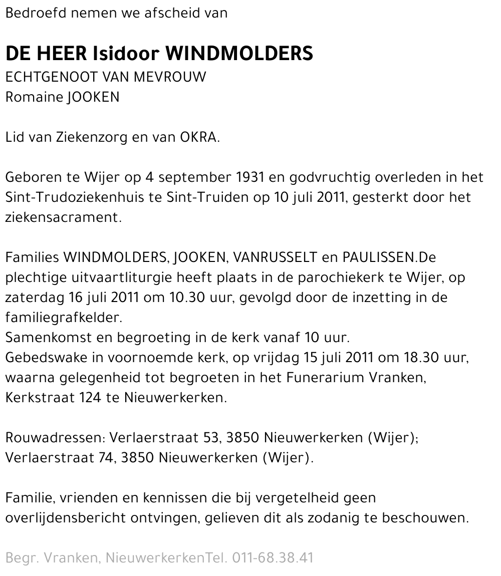 Isidoor Windmolders