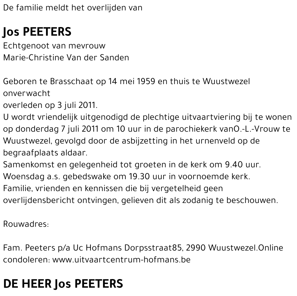 Jos Peeters