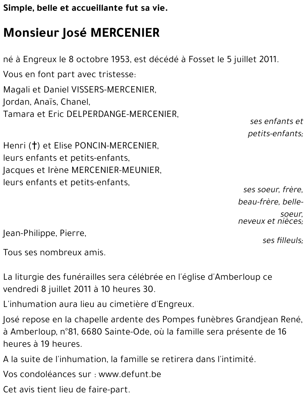 José MERCENIER