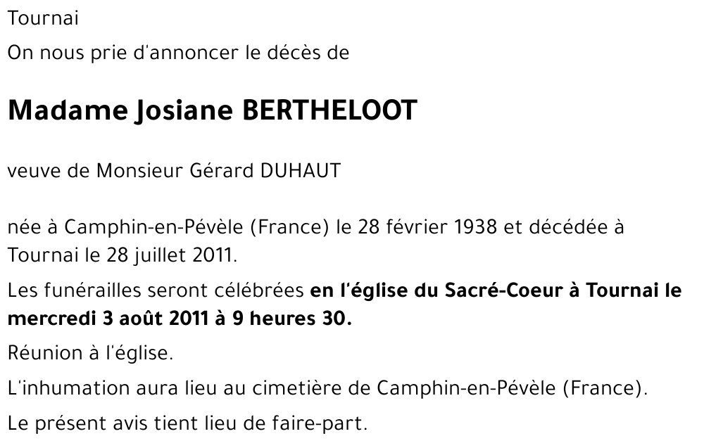 Josiane BERTHELOOT