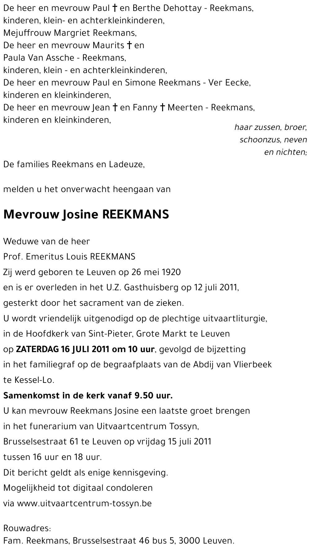 Josine REEKMANS