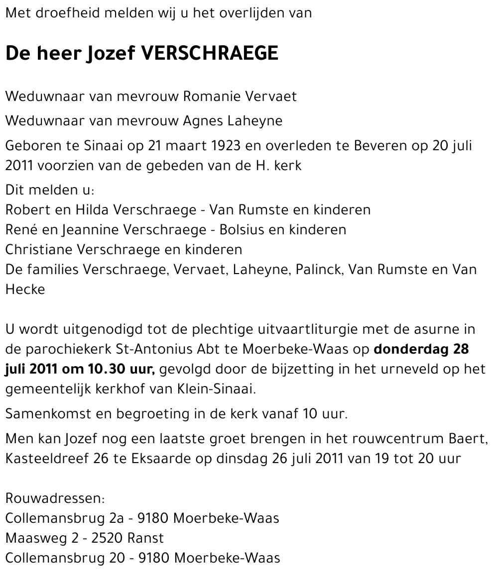 Jozef VERSCHRAEGE