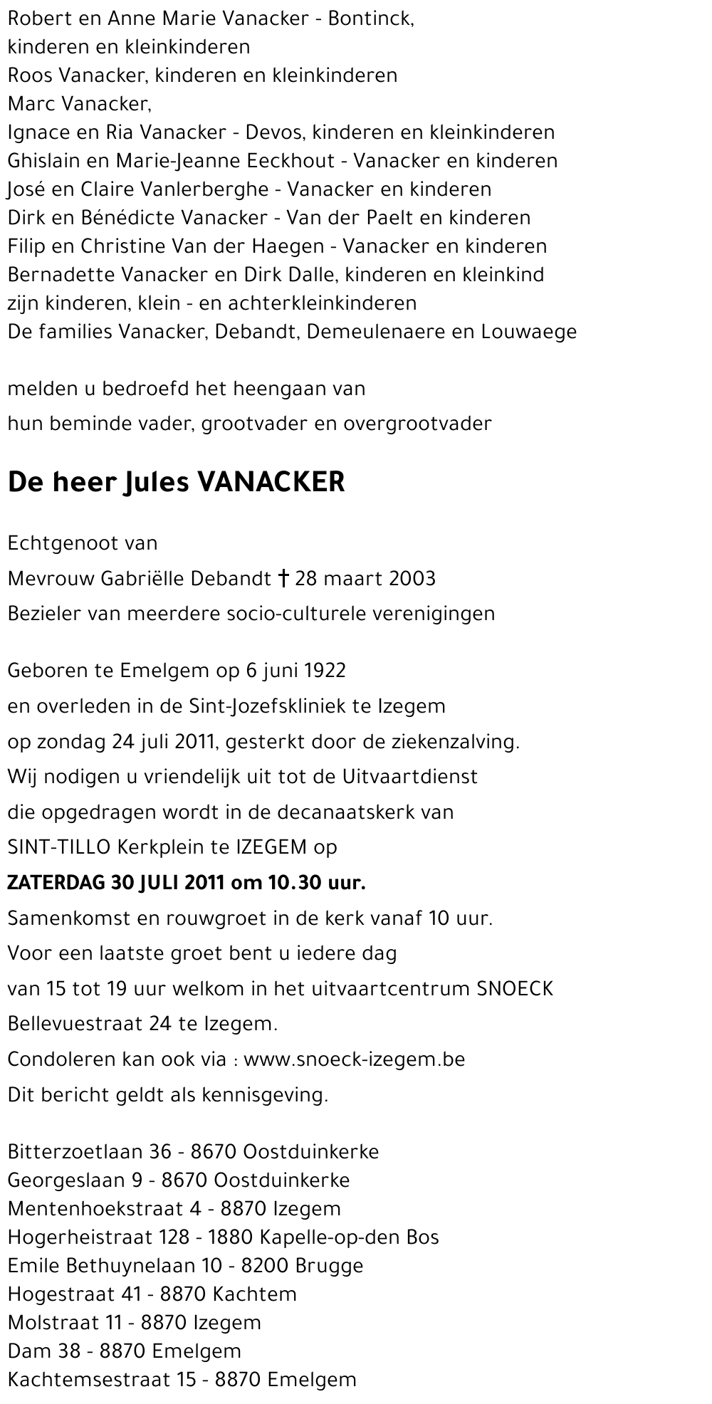 Jules VANACKER