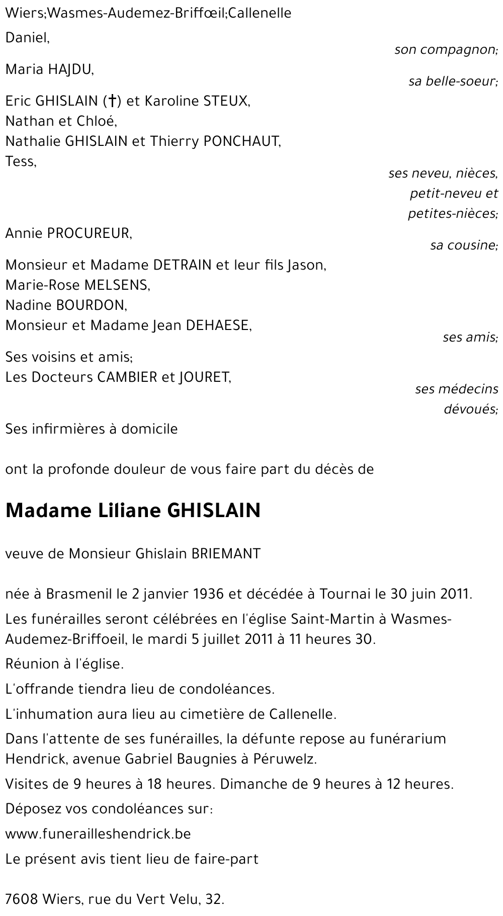 Liliane GHISLAIN