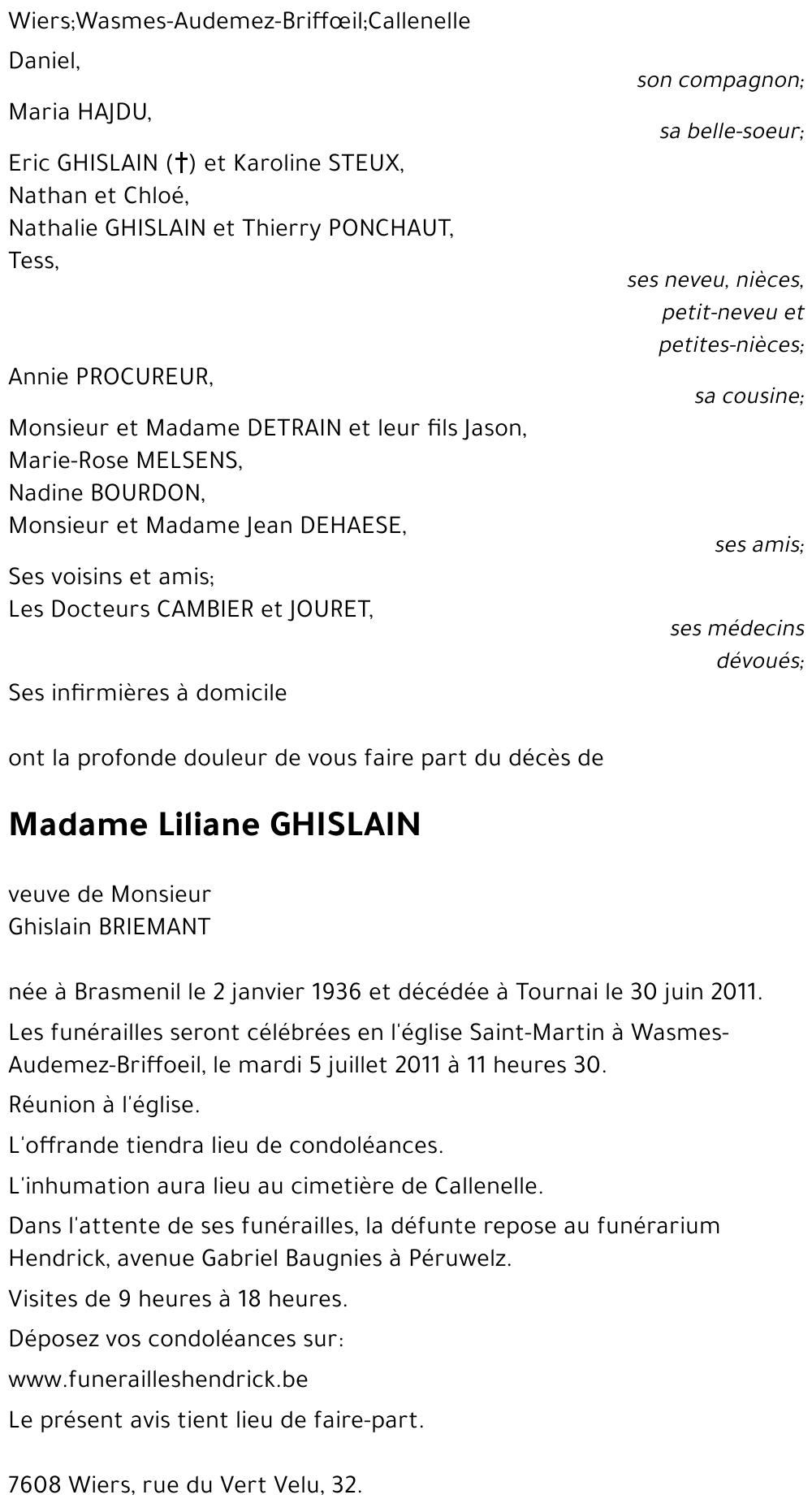 Liliane GHISLAIN