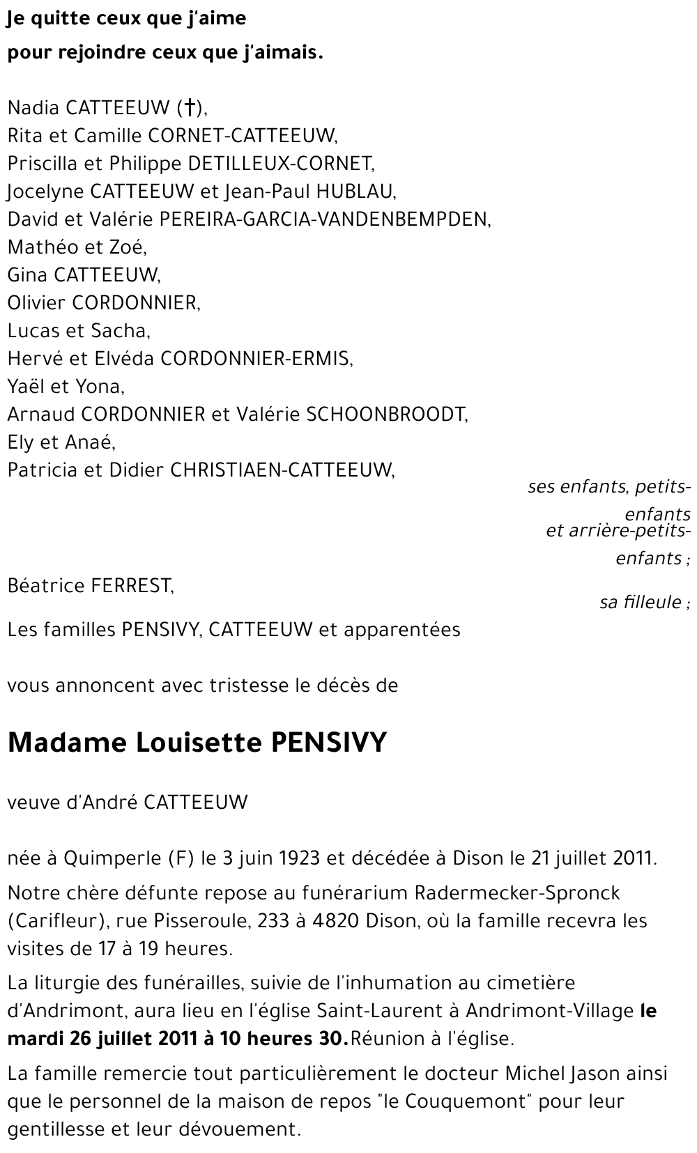 Louisette pensivy