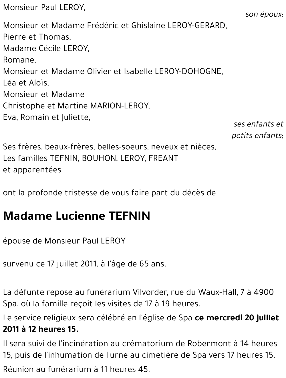 Lucienne TEFNIN