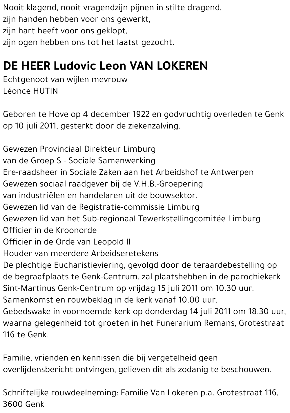 Ludovic Leon VAN LOKEREN