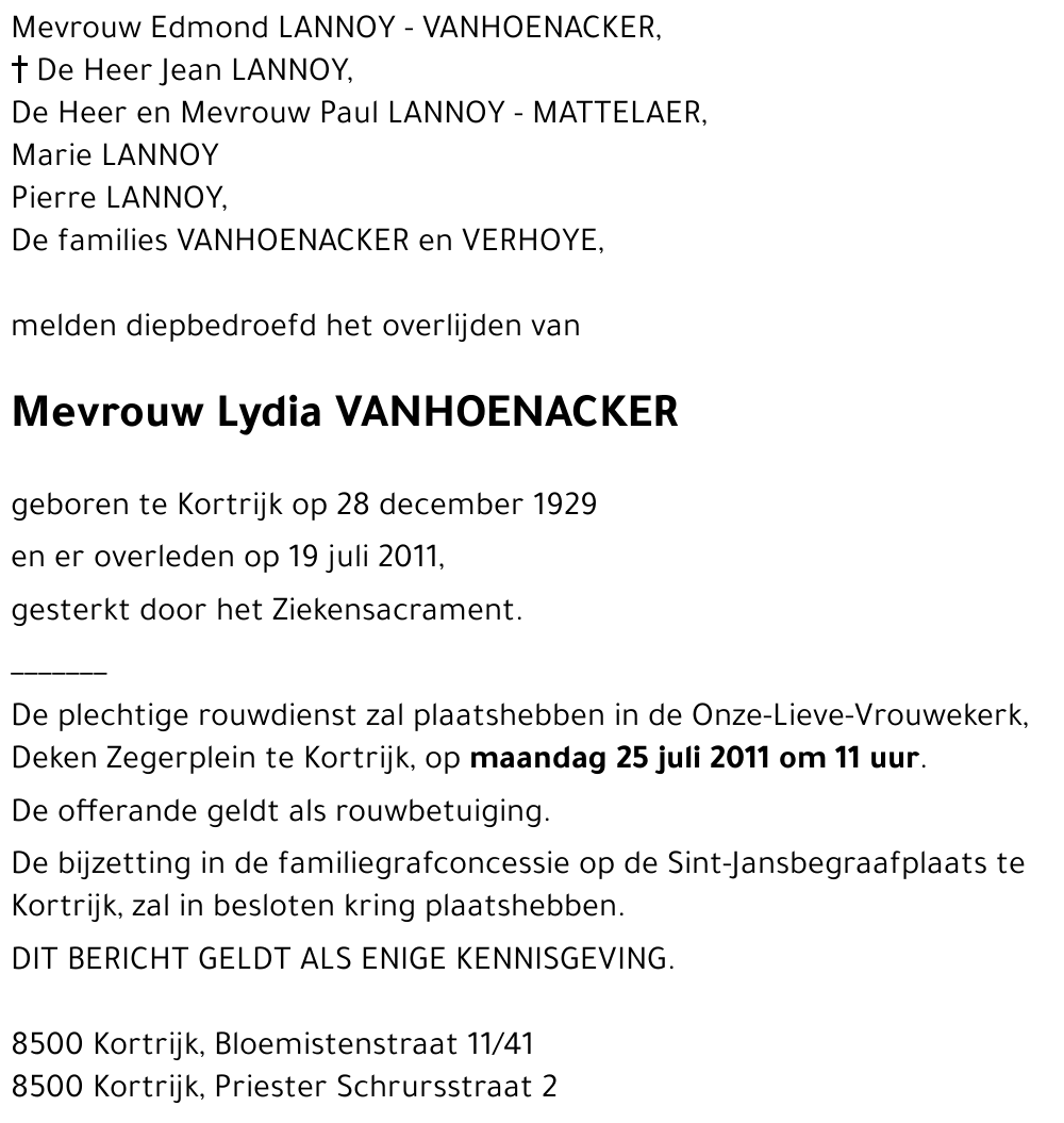 Lydia VANHOENACKER