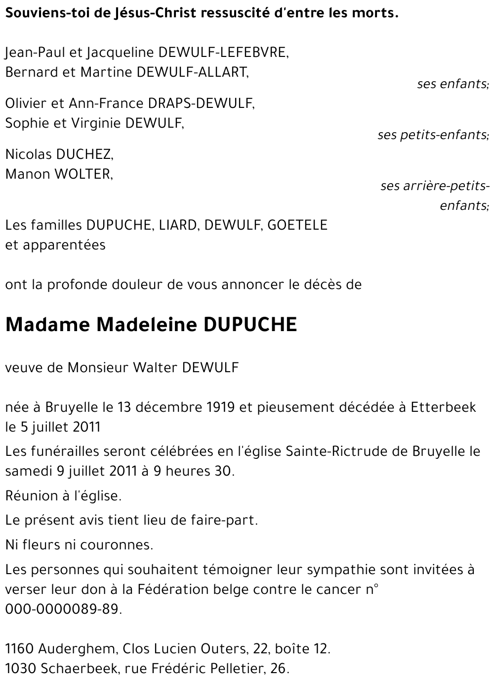 Madeleine DUPUCHE