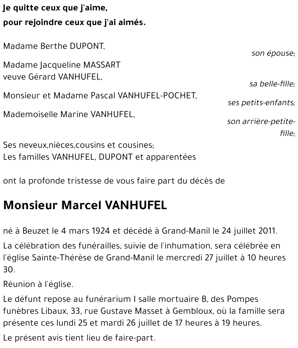 Marcel VANHUFEL