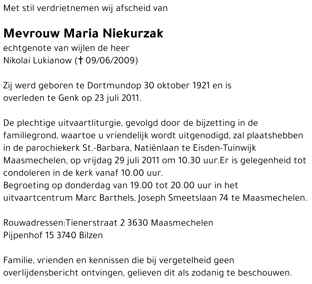 Maria Niekurzak