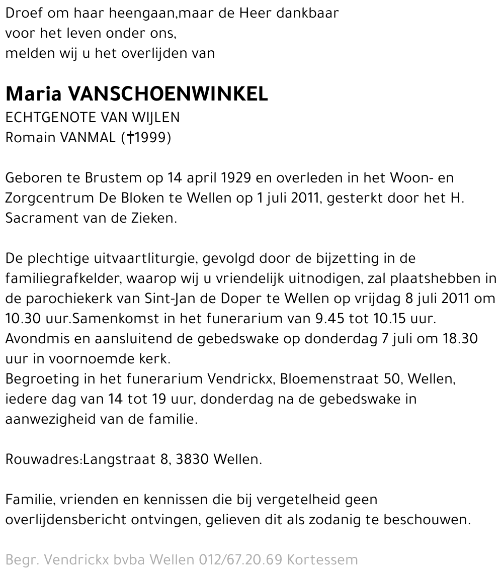 Maria Vanschoenwinkel