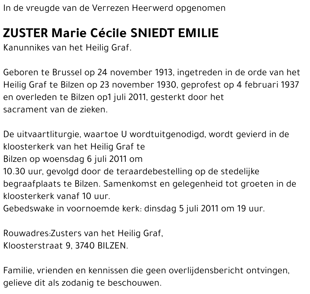 Marie Cécile SNIEDT Emilie
