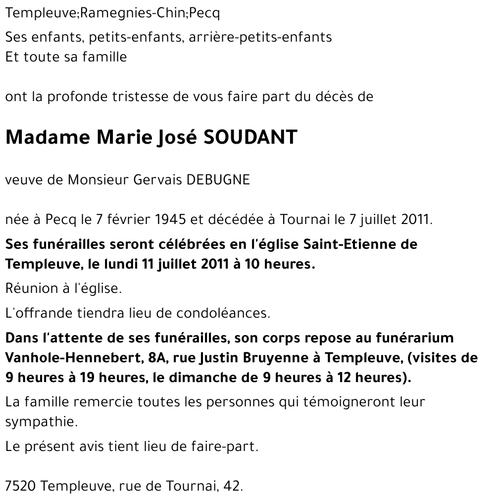 Marie José SOUDANT