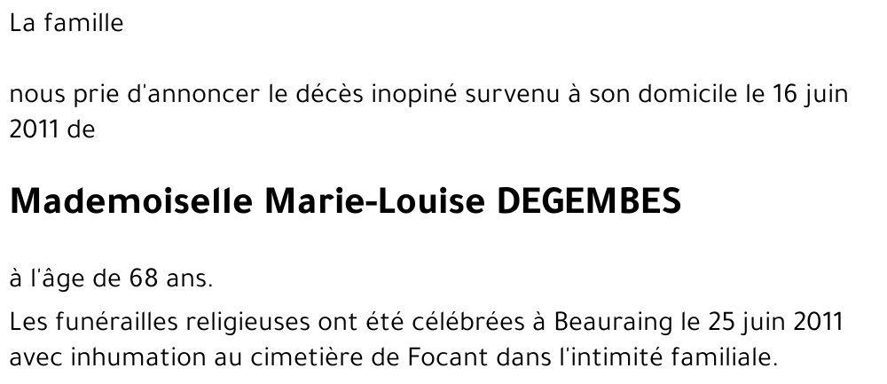 Marie-Louise DEGEMBES