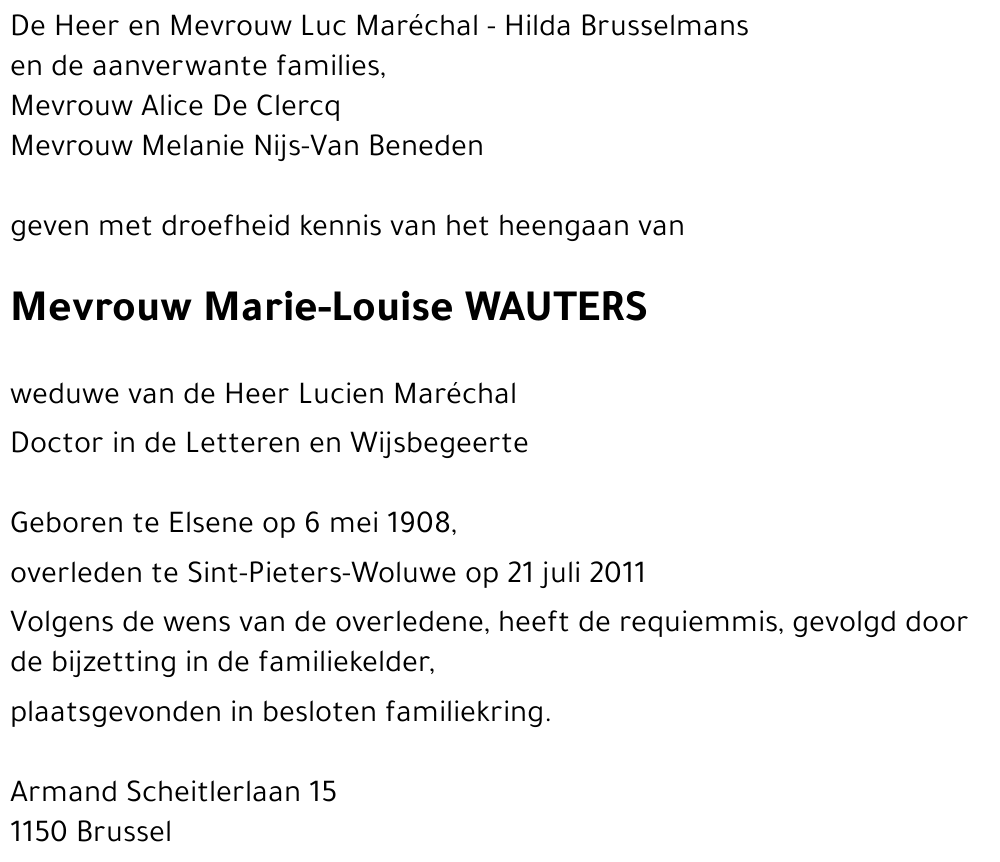 Marie-Louise WAUTERS
