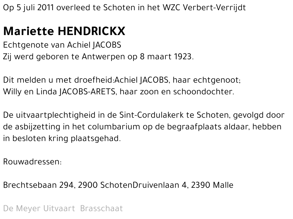 Mariette Hendrickx