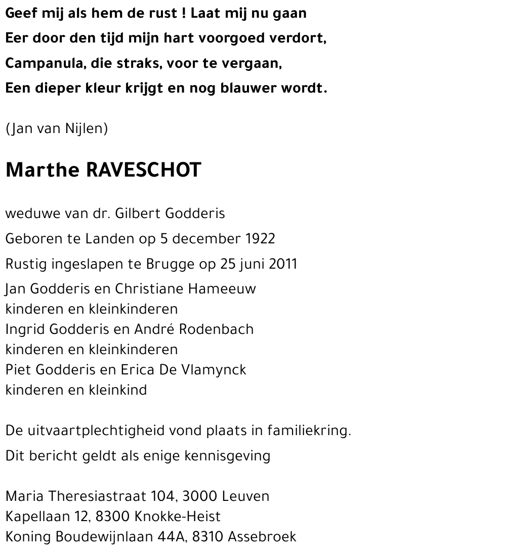 Marthe RAVESCHOT