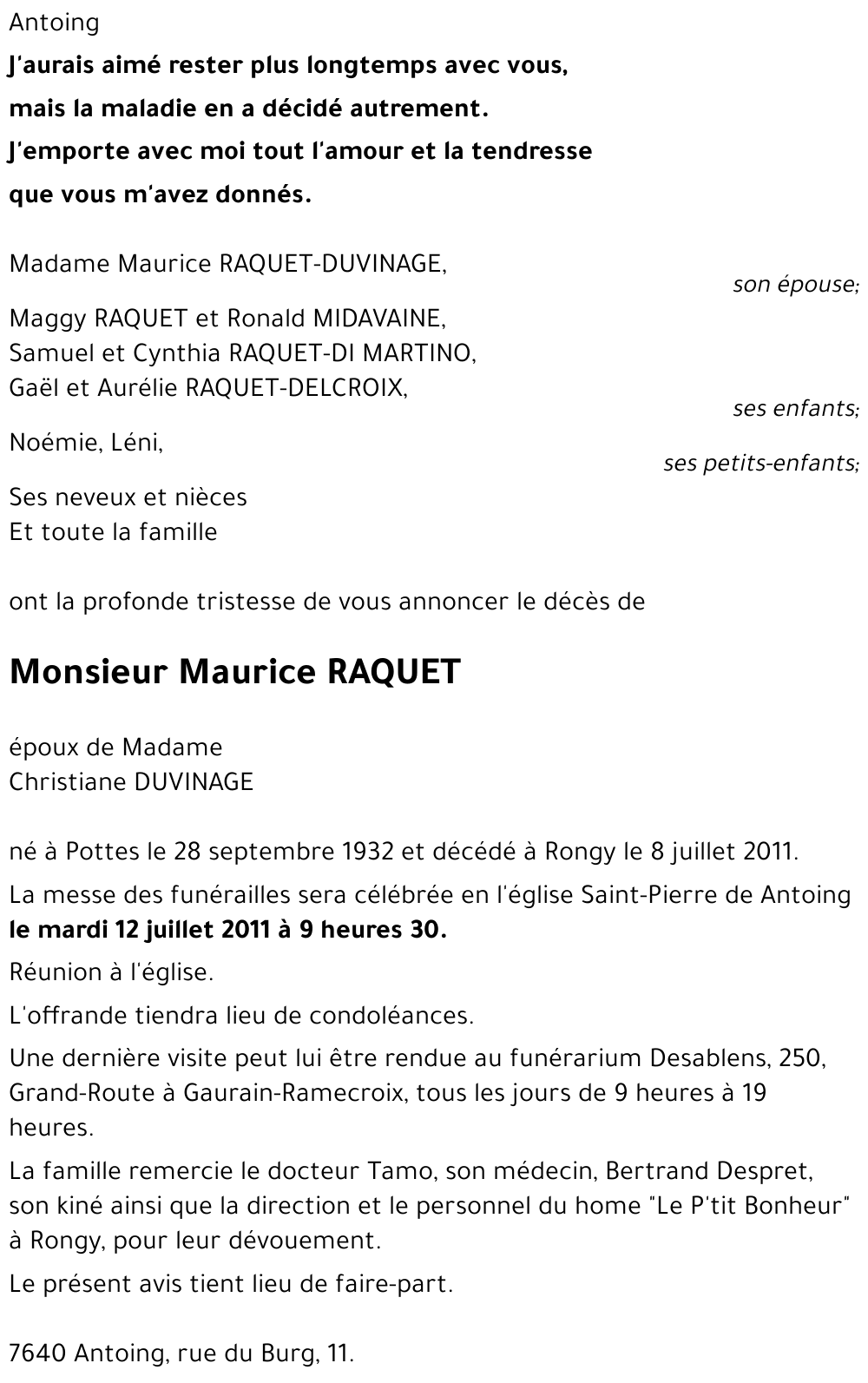 Maurice RAQUET