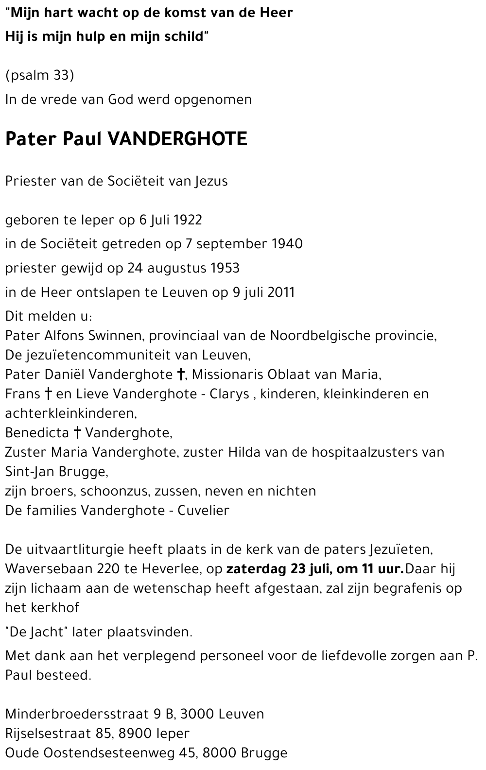 Paul VANDERGHOTE