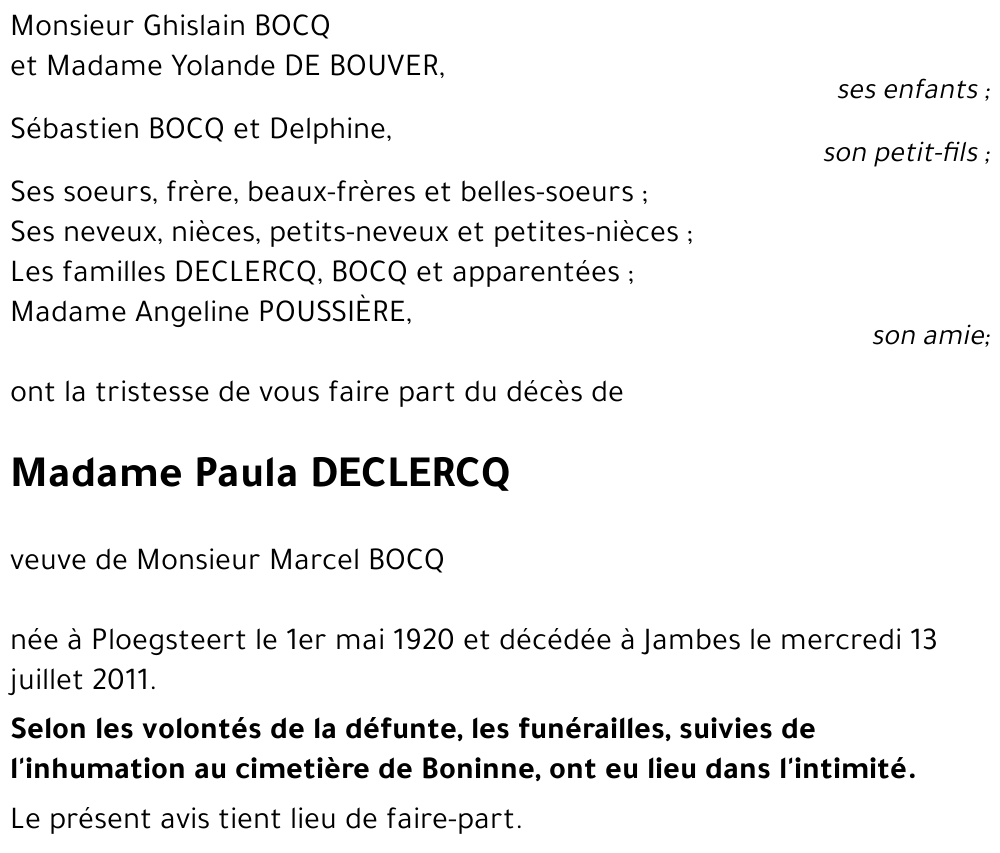 Paula DECLERCQ