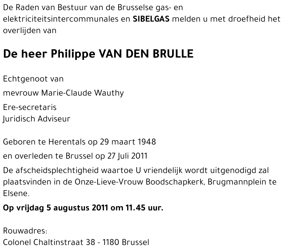 Philippe VAN DEN BRULLE