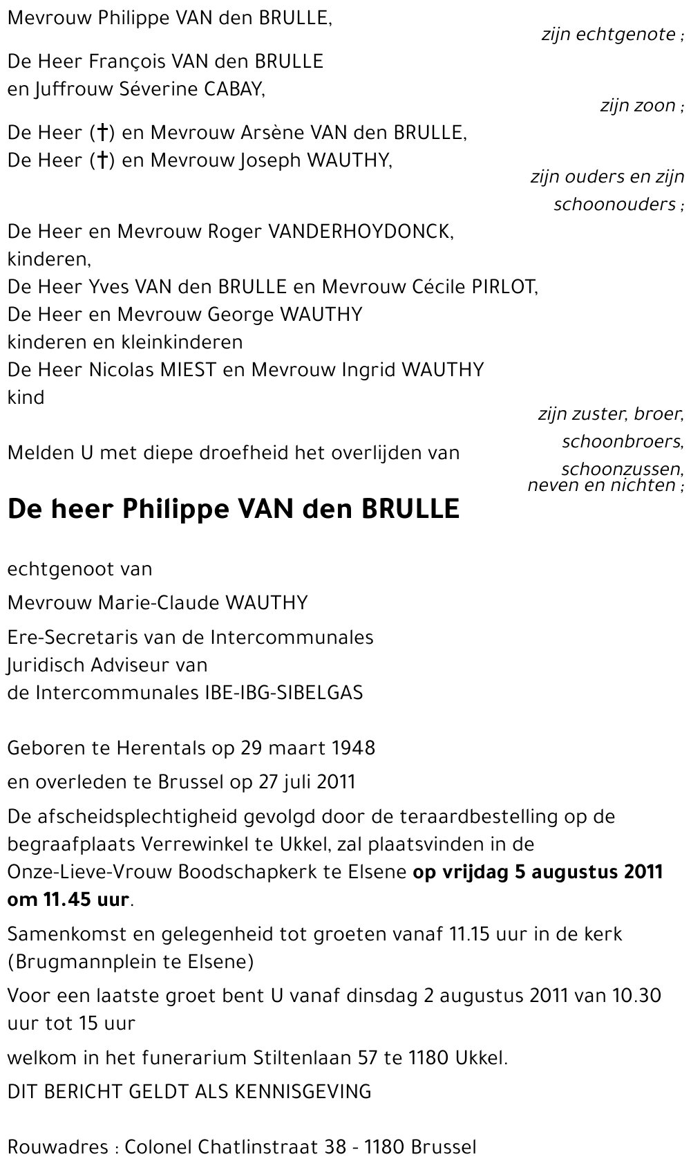 Philippe VAN DEN BRULLE