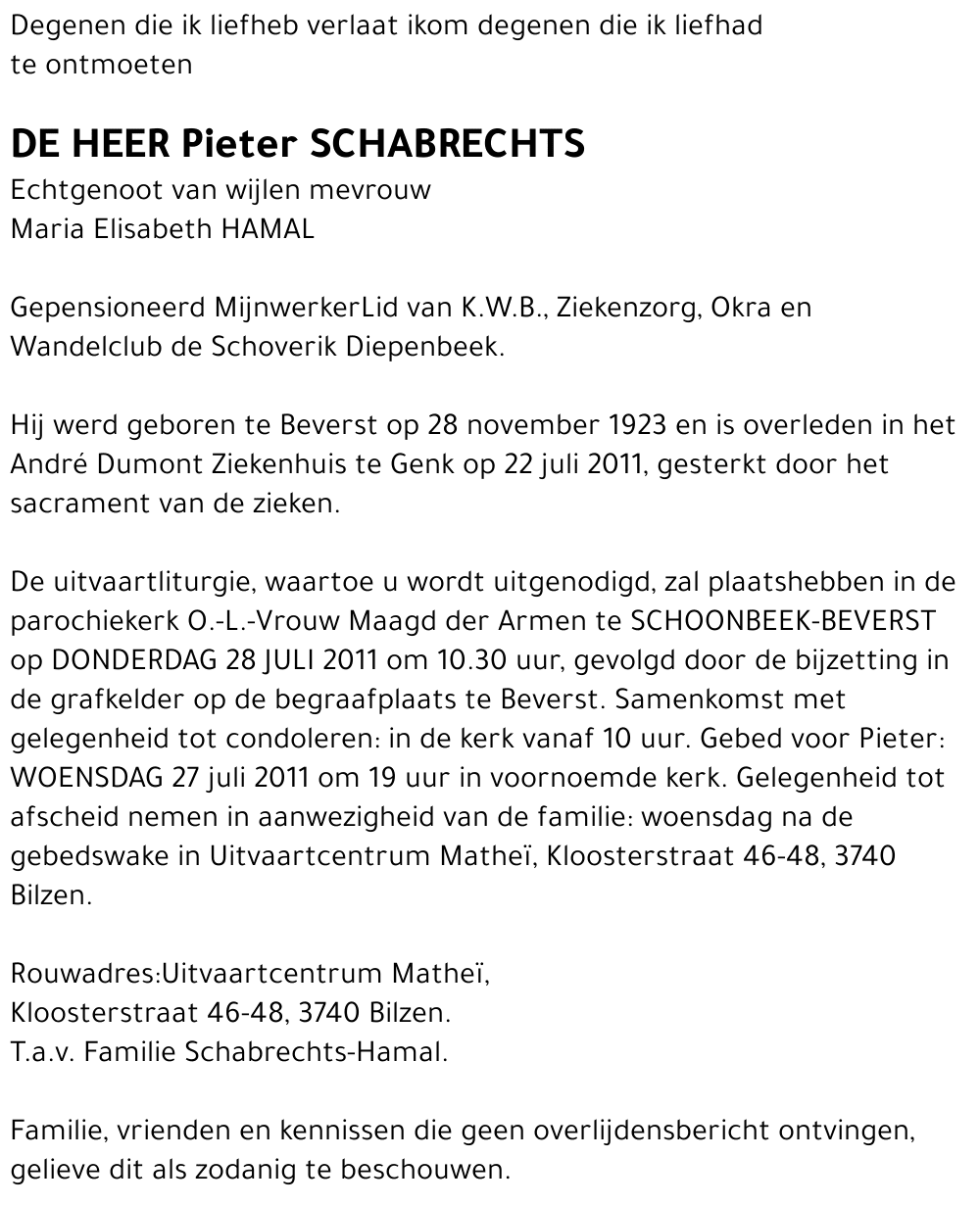 Pieter SCHABRECHTS