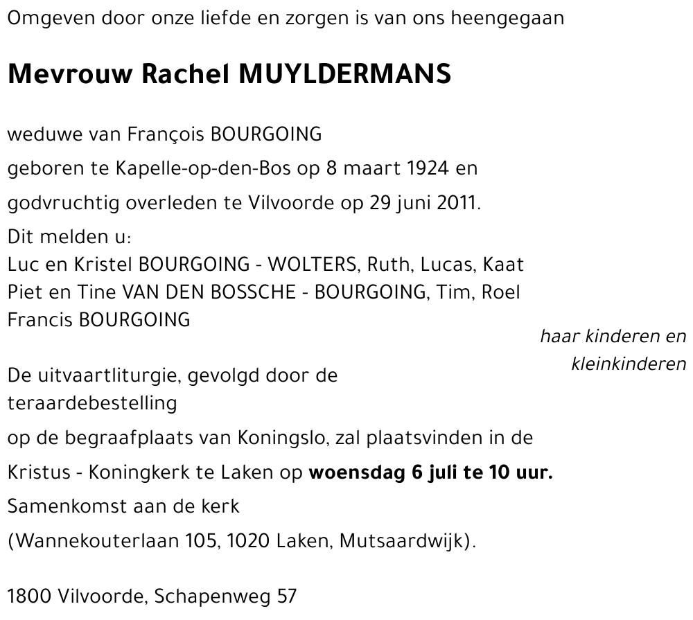 Rachel MUYLDERMANS