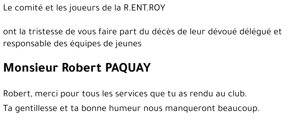 Robert PAQUAY