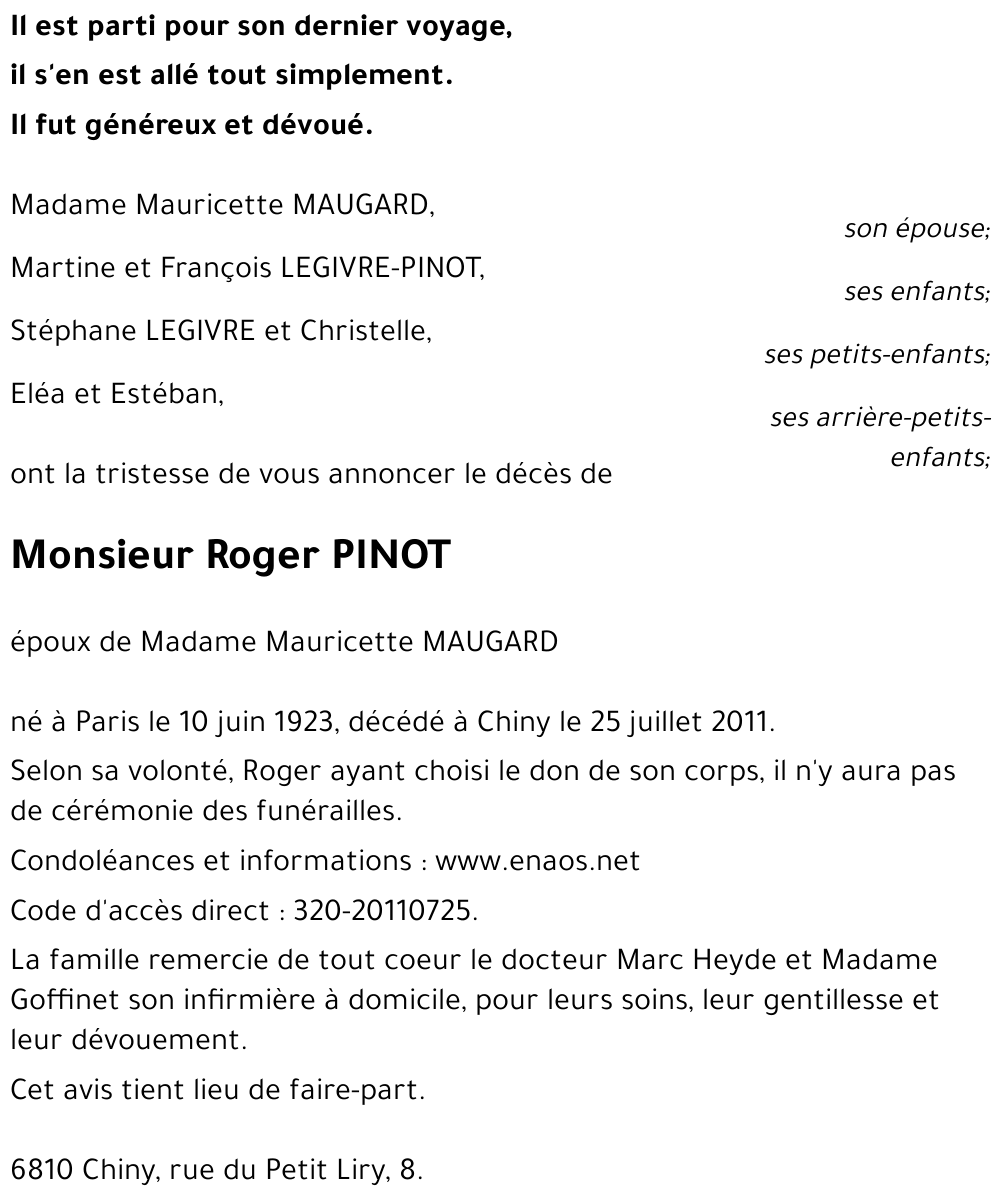 Roger PINOT