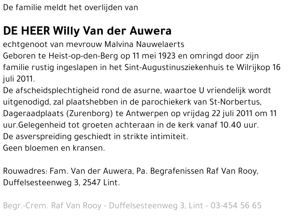 Willy Van der Auwera
