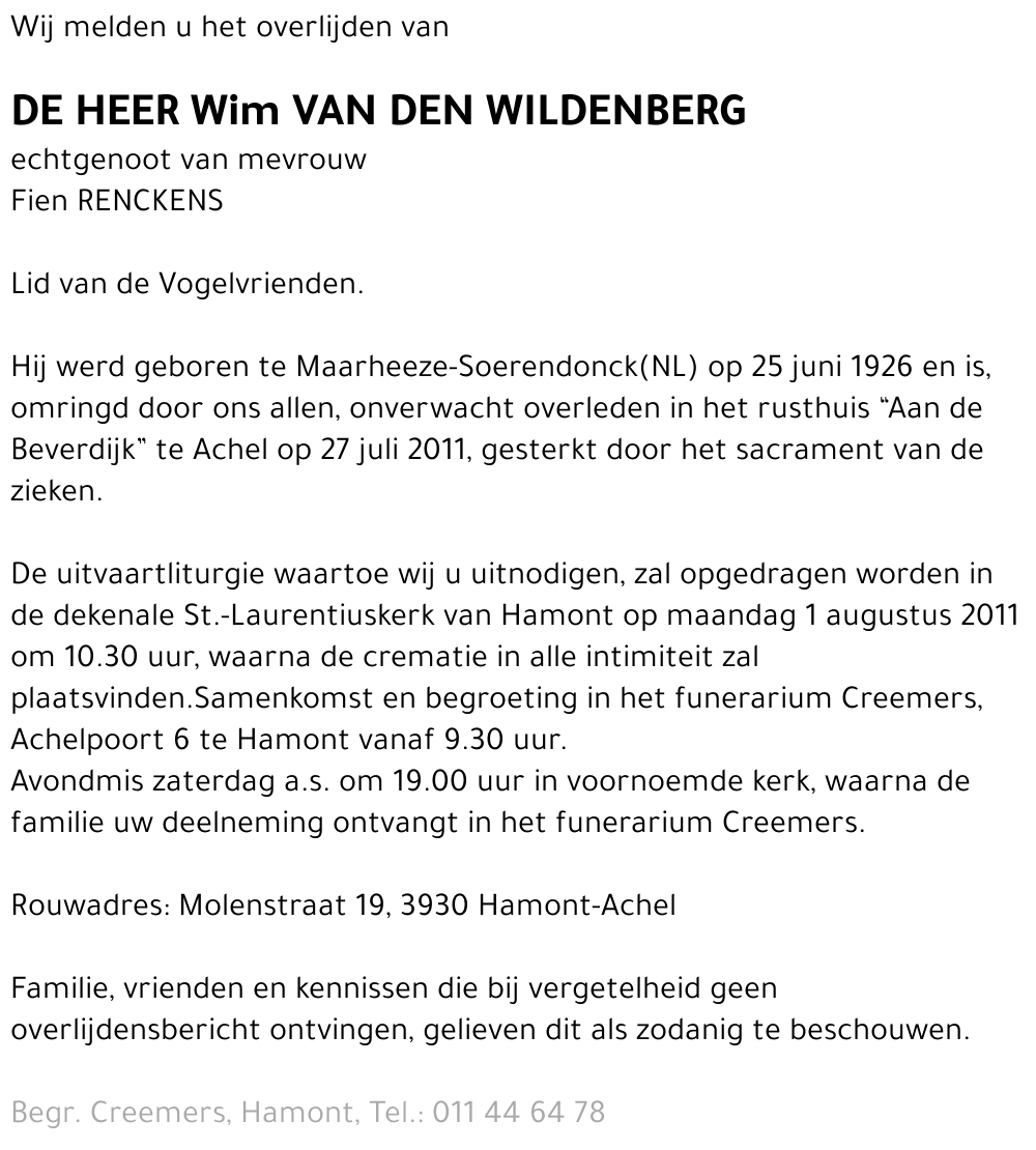 Wim Van den Wildenberg